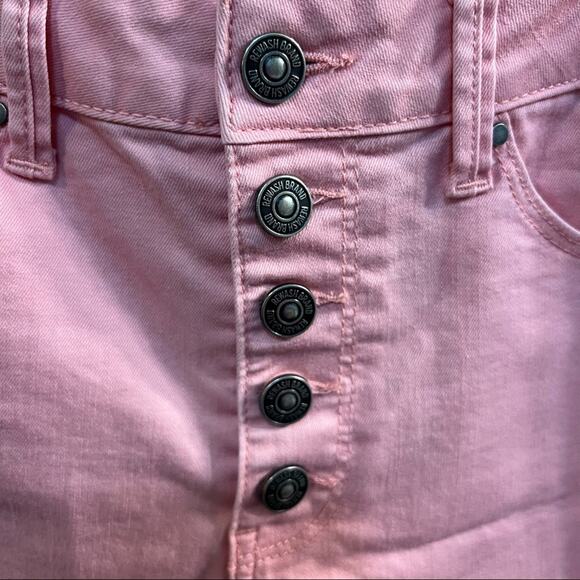 Rewash Pretty in Pink Button Fly Jean Shorts Size 3 / 26 Raw Hem - Picture 2 of 8